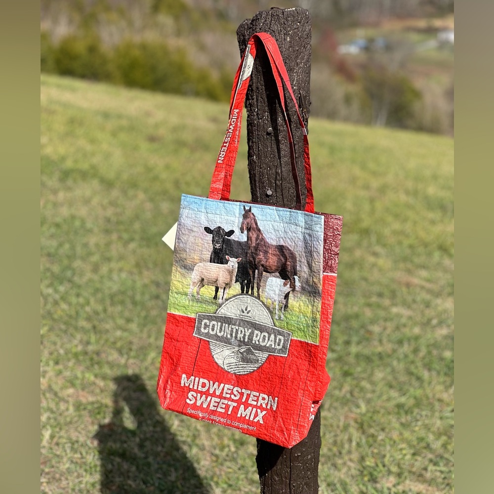 Recycled Feed Sack Farm Bag Tote